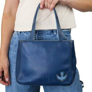 Vintage Y2K Rolfs Genuine Leather Blue Leather Mini Bag